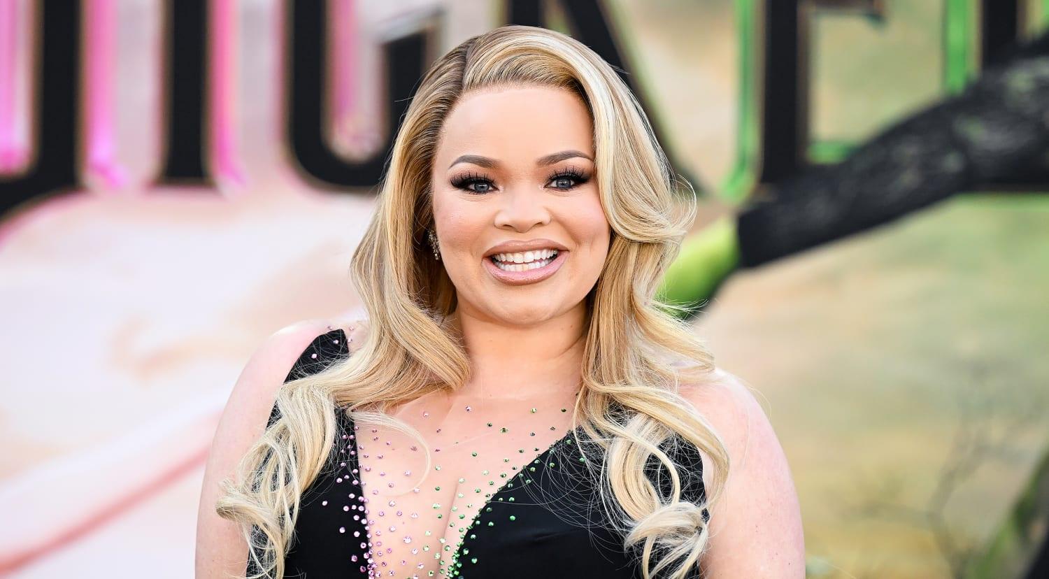 Trisha Paytas smiling during pregnancy tour, now mom of three