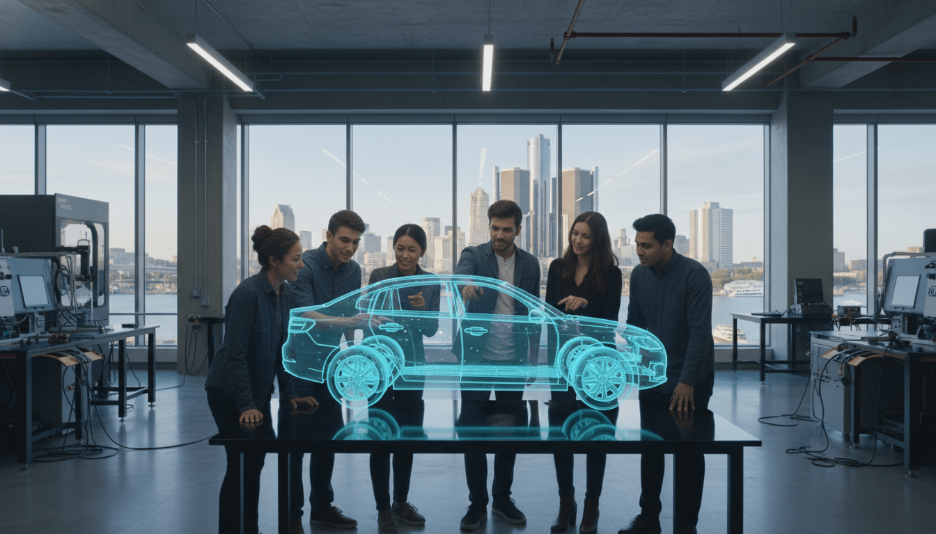 Diverse group of students working in a lab representing the future of Detroit engineering talent