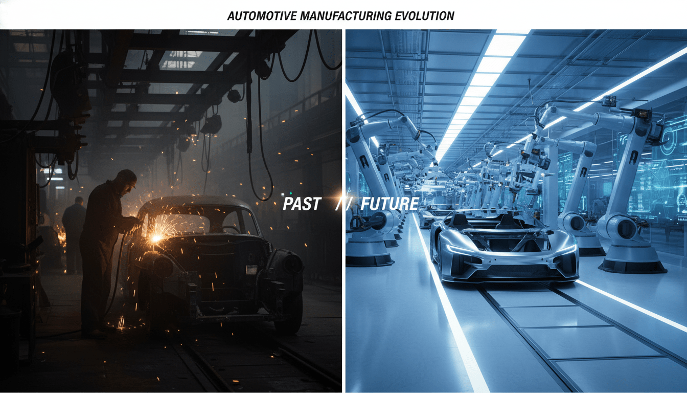 Detroit auto industry assembly line transitioning to electric vehicle manufacturing