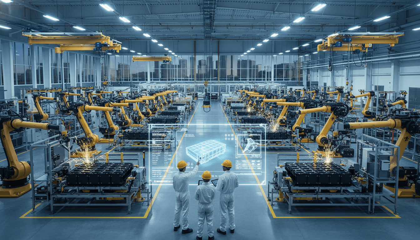 Detroit auto suppliers manufacturing electric vehicle components in a modern facility