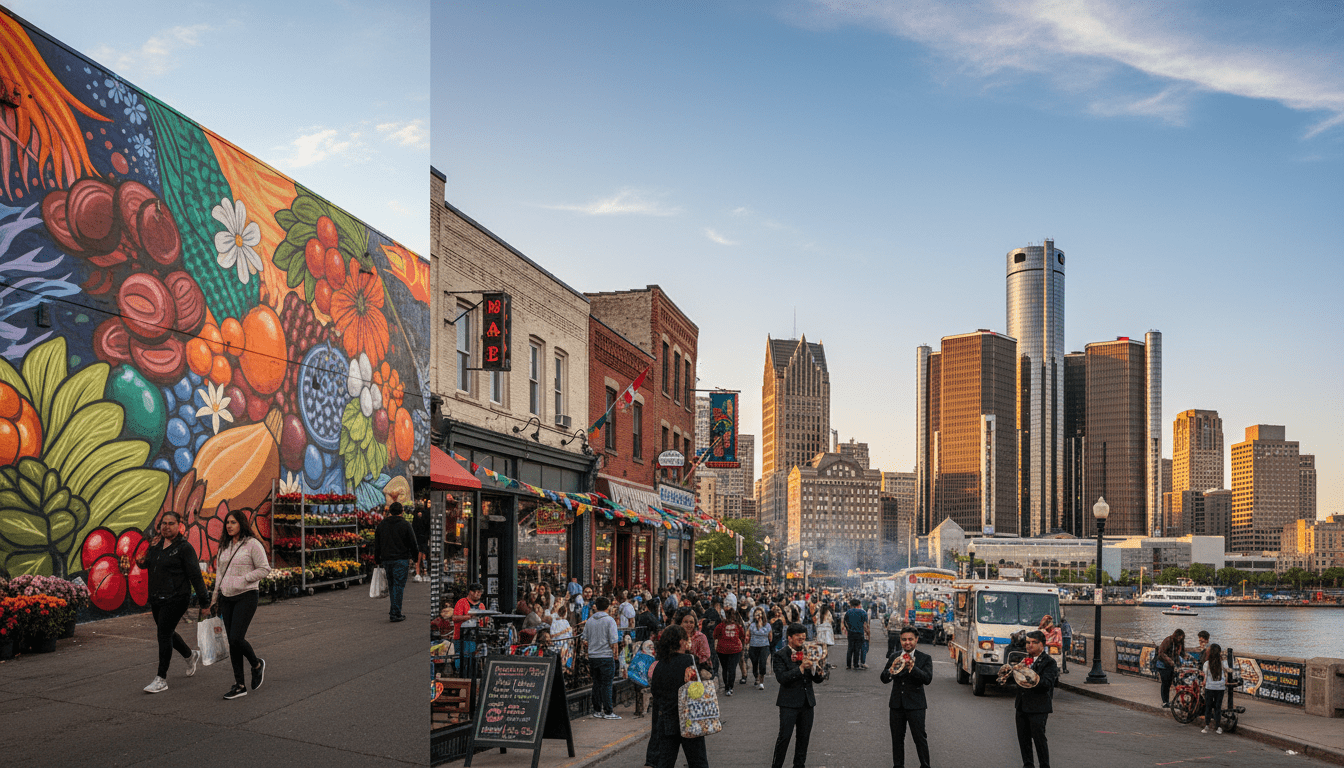 Mural in Detroit representing Detroit cultural diversity and community unity