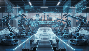 Robotic assembly line utilizing cyber-physical systems in Detroit manufacturing plant