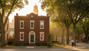 A renovated home in one of the emerging Detroit neighborhoods showing signs of revitalization.