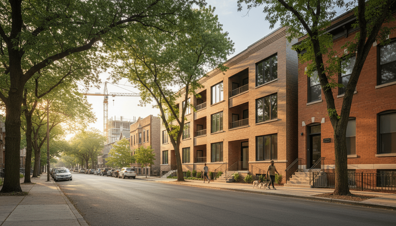 Newly renovated brick apartment building representing affordable housing in Detroit
