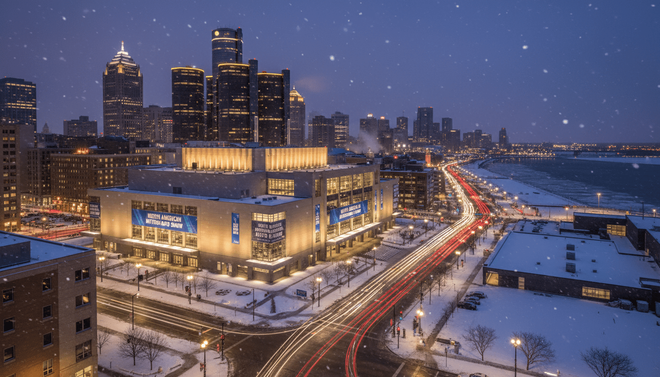 Detroit Auto Show economic impact highlighted by winter skyline and convention center crowds