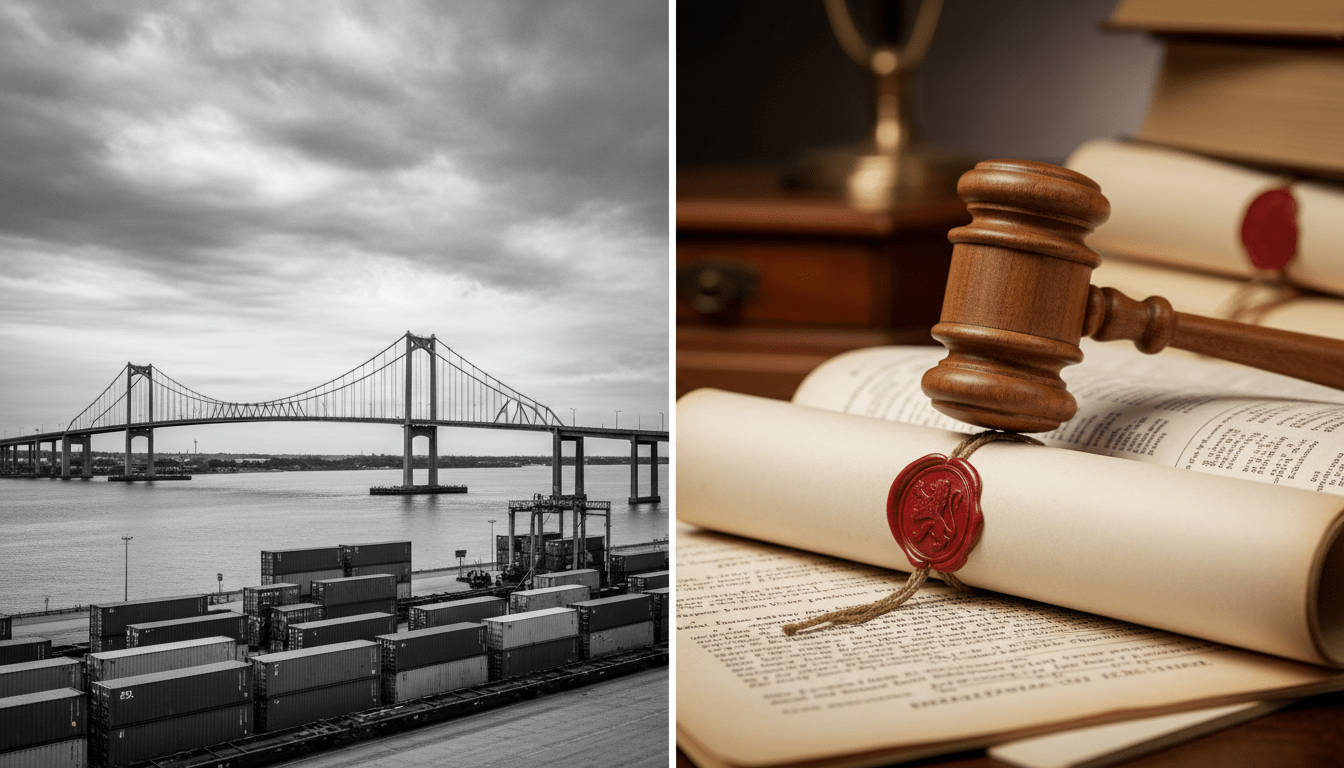 Ambassador Bridge in Detroit symbolizing trade impacted by Trump international law comments