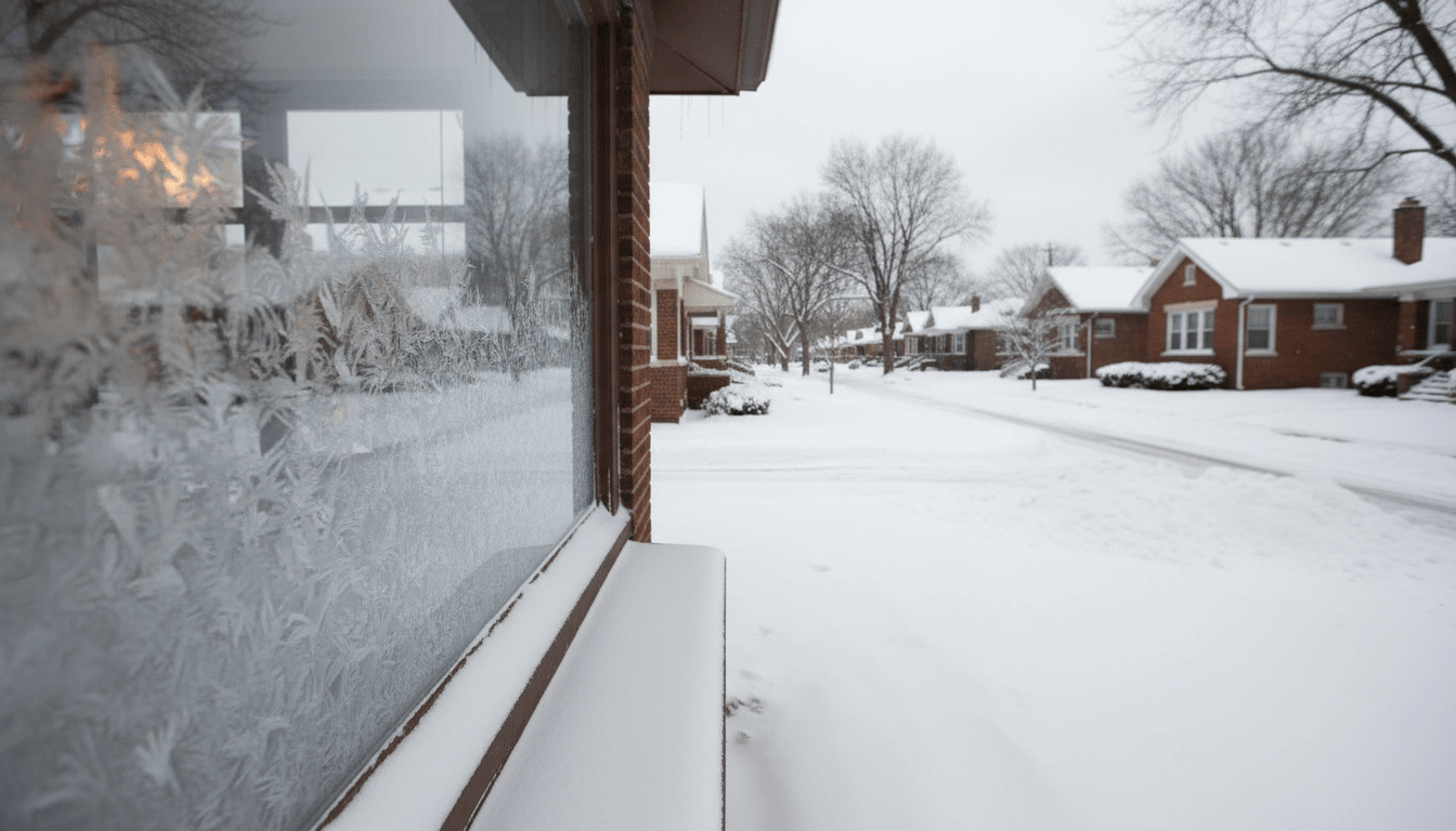 A snowy Detroit home in winter representing the need for Detroit energy assistance programs.