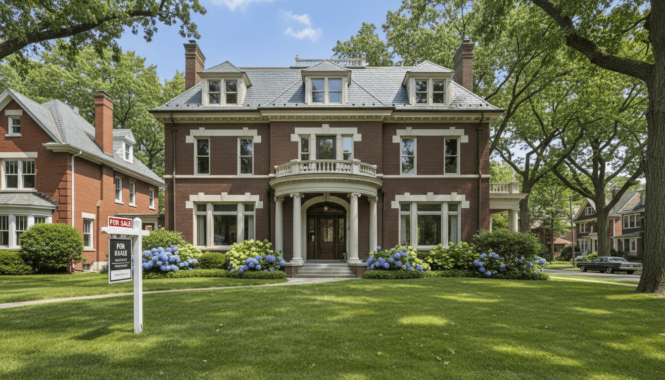 Renovated historic property representing Detroit homes for sale in a residential neighborhood