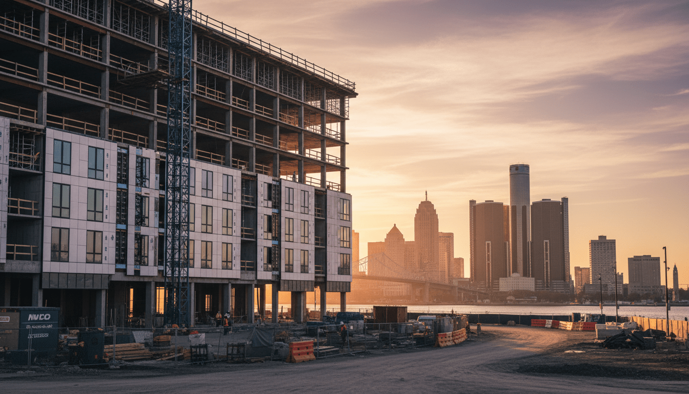 Construction of new apartments highlighting the growth of the Detroit rental market