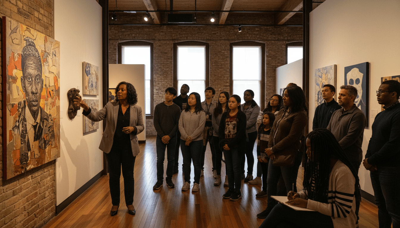 Visitors attending Black History Month events Detroit at a local history museum