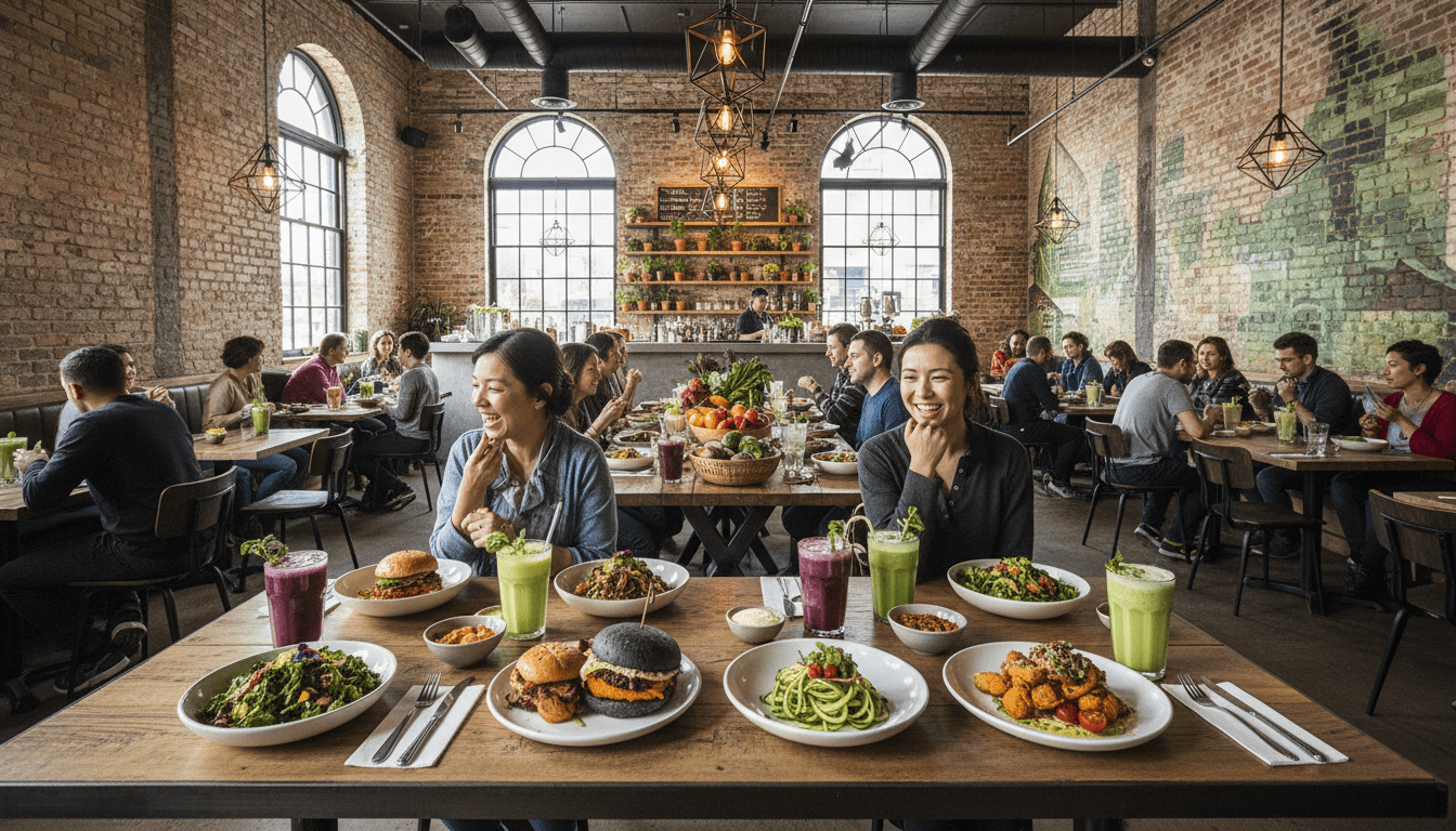 Interior of a modern restaurant showcasing the rise of Detroit plant-based dining