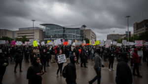 Hundreds Protest Trump Visit to Detroit With March Through Downtown