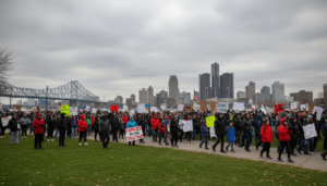 Local Activists Hold Anti-ICE Rally Hours Before Trump’s Detroit Visit