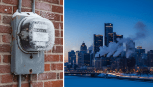 A close up of an electric meter representing rising Detroit utility costs.