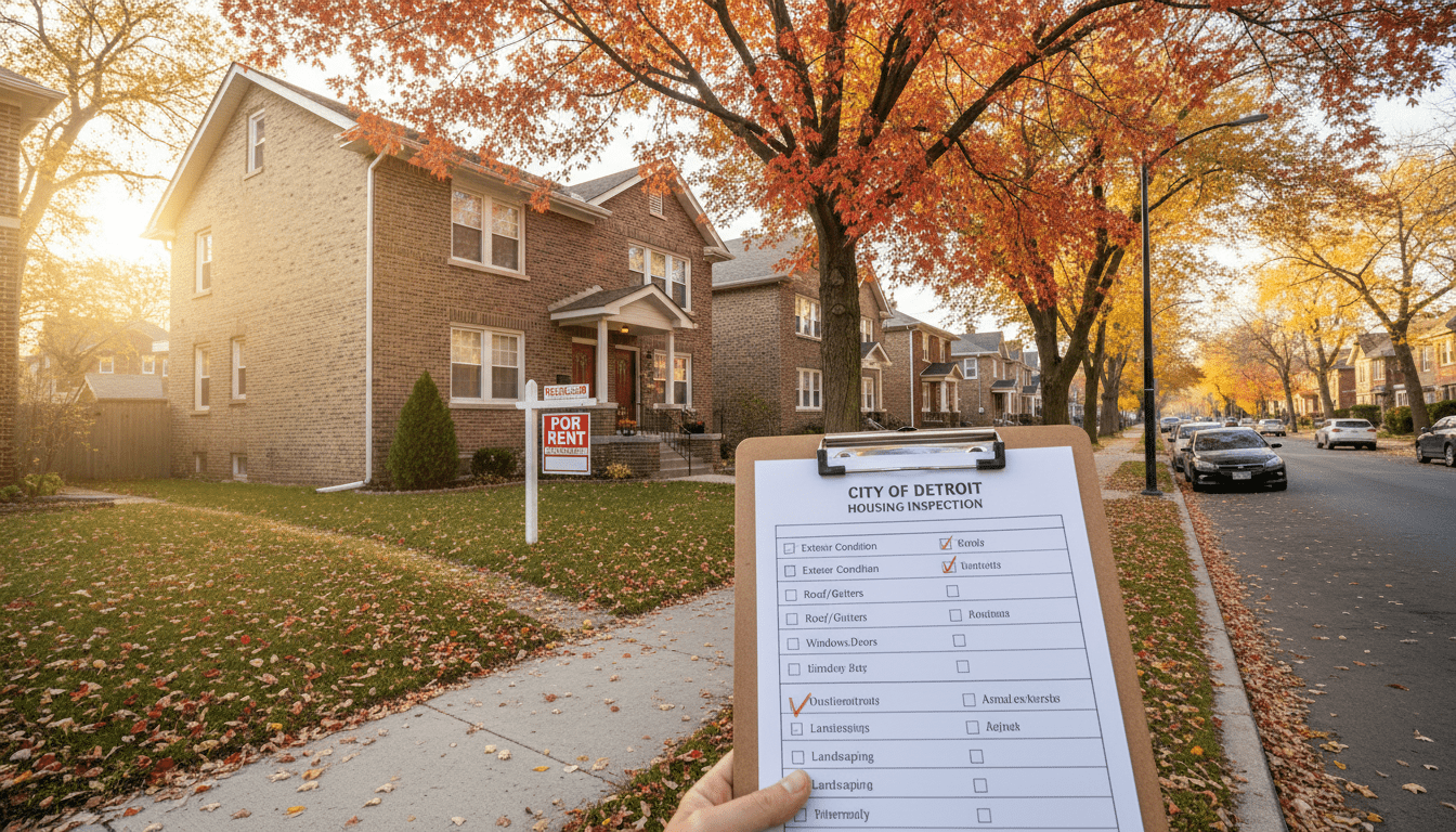 A compliant residential rental home representing the Detroit property management sector