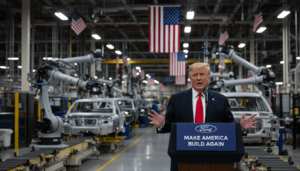 Trump Tours Ford Plant in Michigan, Defends Tariff Policies in Detroit Speech