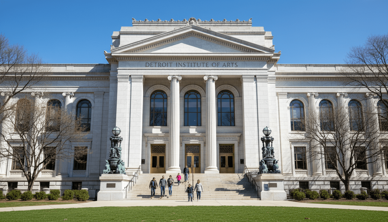Families arriving at the Detroit Institute of Arts for Detroit spring break activities
