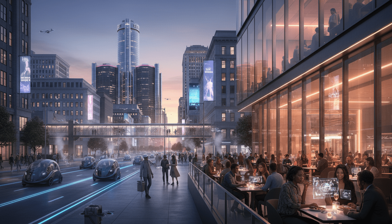 Artist rendering of new Detroit restaurant openings near the Hudson's site in 2026