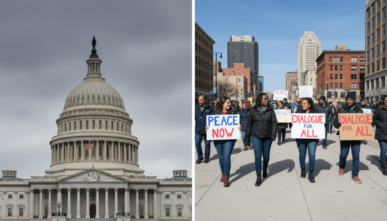 Elissa Slotkin and Michigan lawmakers calling for a War Powers vote during a press conference