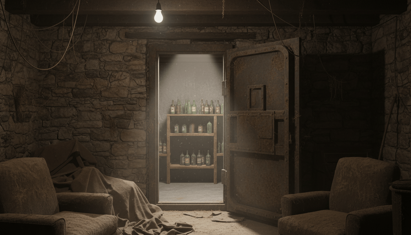 A hidden door in a Detroit basement reveals a dark secret room from the Prohibition era