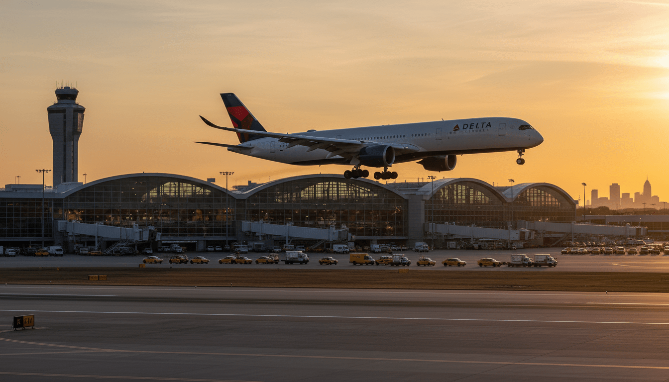 A commercial jet during one of many Detroit flight diversions at DTW airport.
