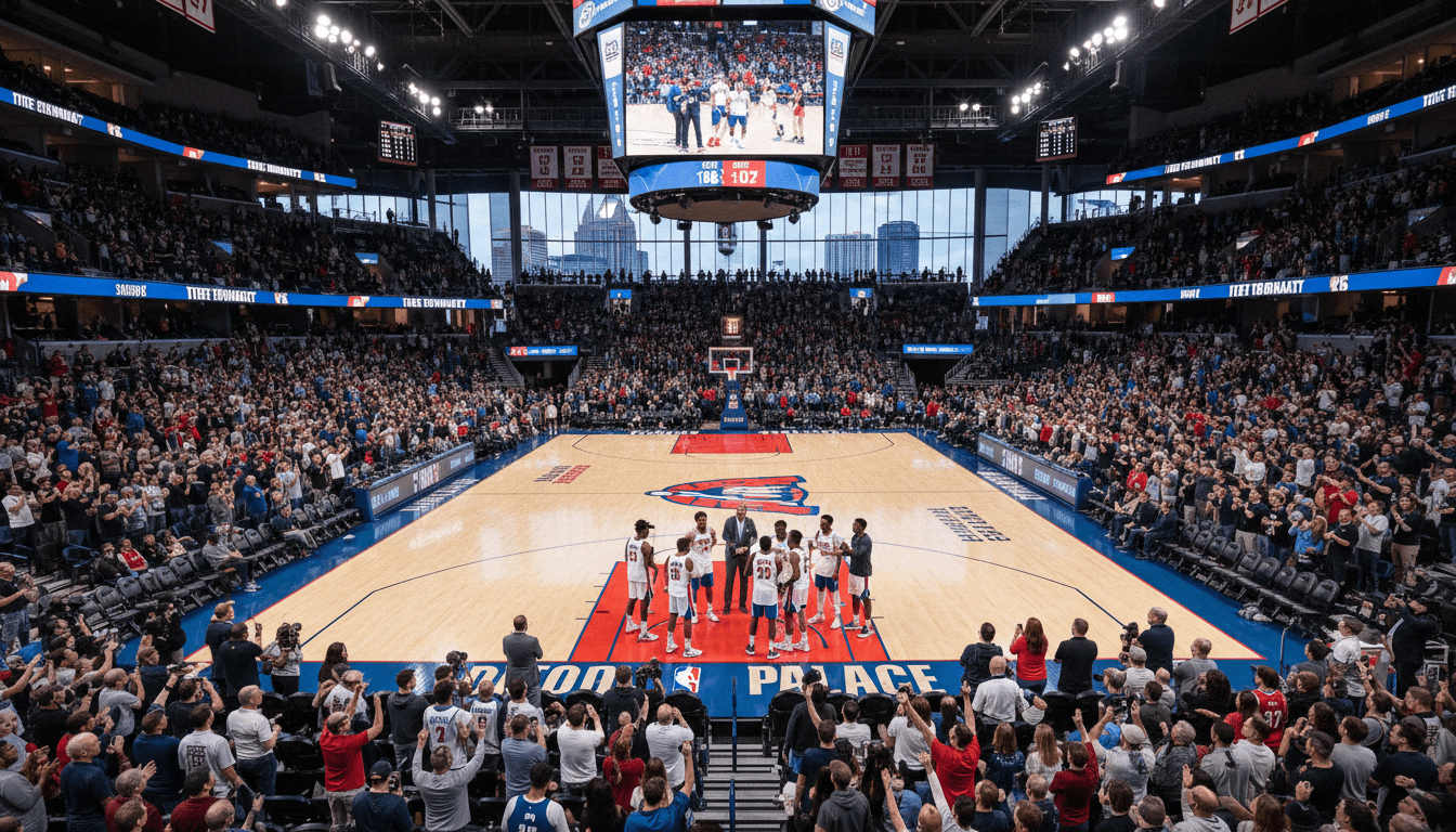 Detroit Pistons players on court during a 2026 game, representing the latest Pistons news 2026.