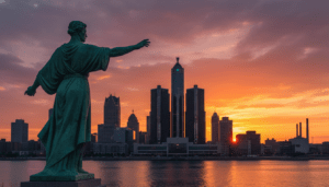 A view of Detroit City Hall representing the Detroit political landscape 2026.