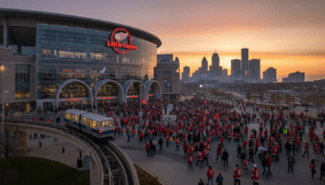 Fans walking toward Little Caesars Arena looking for the latest detroit red wings news and game updates