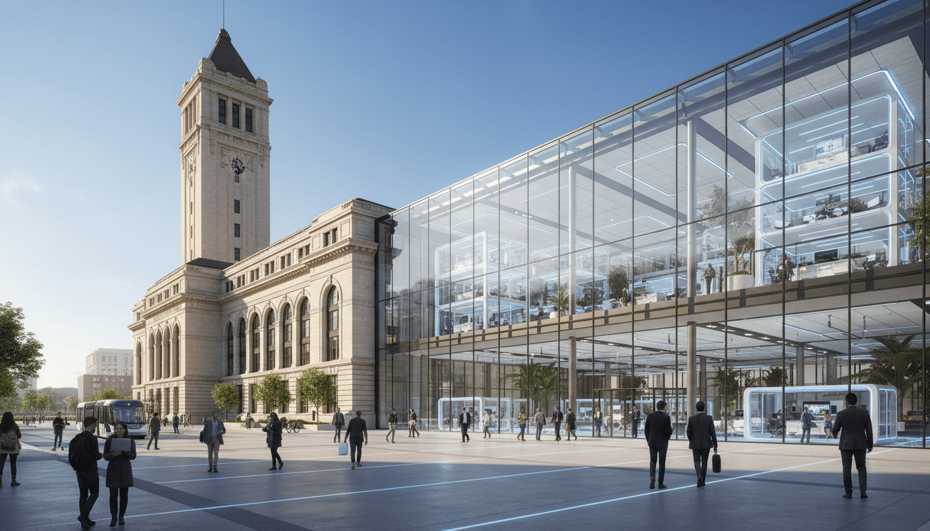 A modern tech innovation hub in Corktown showcasing Detroit tech job growth initiatives.