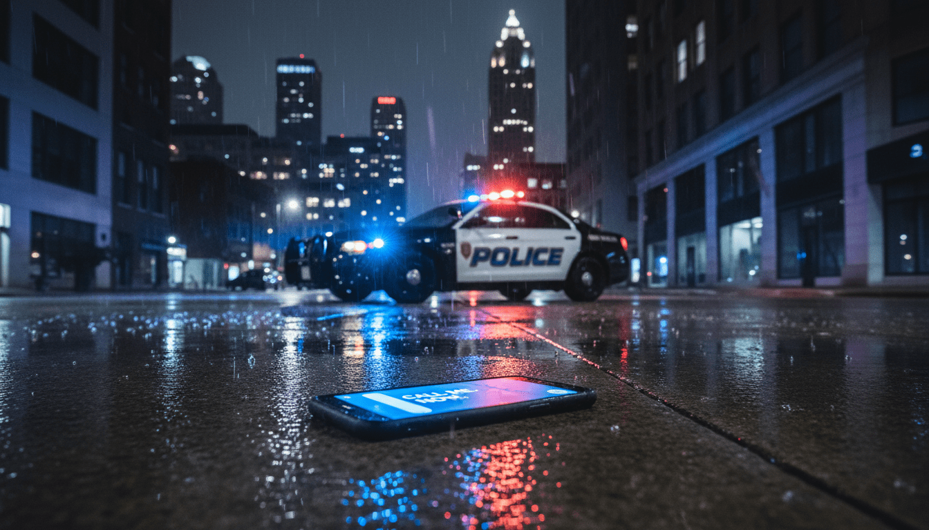 Detroit police investigation scene involving a missing teen and a smartphone evidence