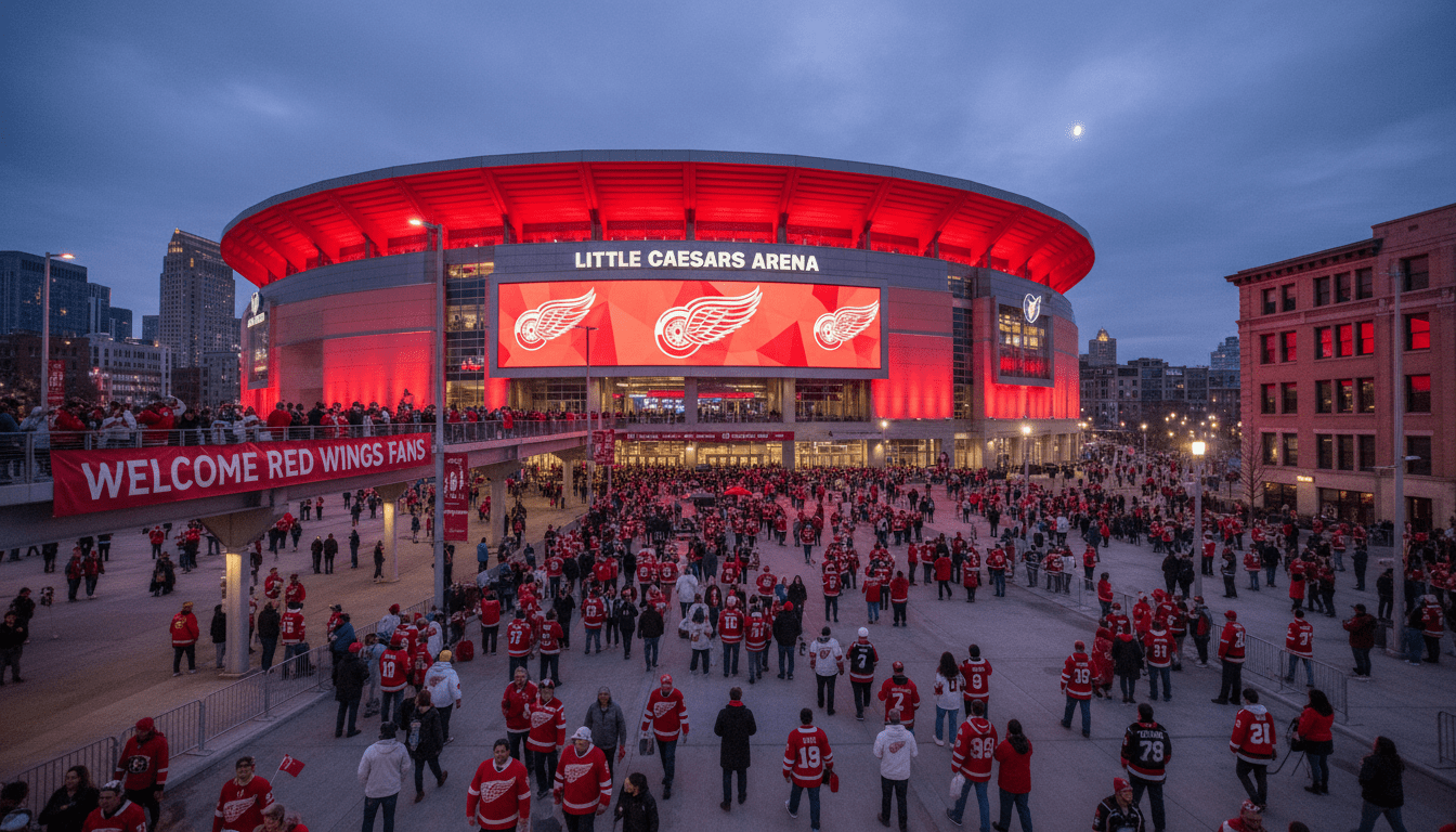 Fans gathered outside Little Caesars Arena looking for the latest Detroit Red Wings news