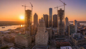 The Detroit economy is showing signs of growth with new construction and business development downtown.