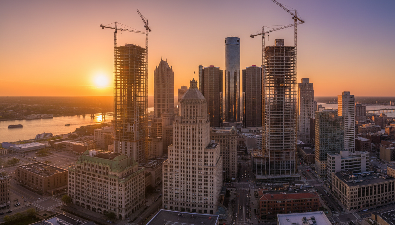 The Detroit economy is showing signs of growth with new construction and business development downtown.
