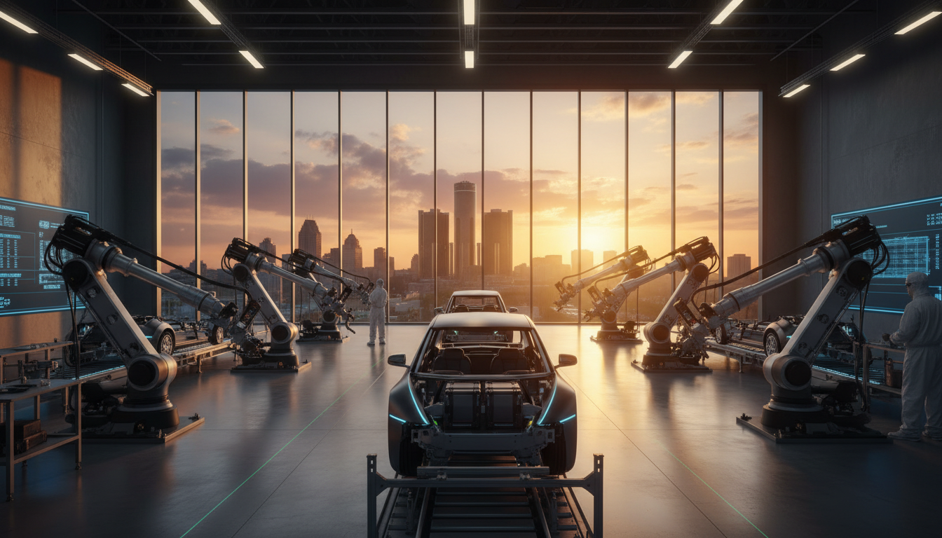 A view of the Detroit EV industry 2026 manufacturing expansion at a local high-tech assembly plant