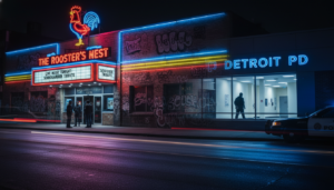 A conceptual image representing the Detroit crime case involving a 1993 musician murder.