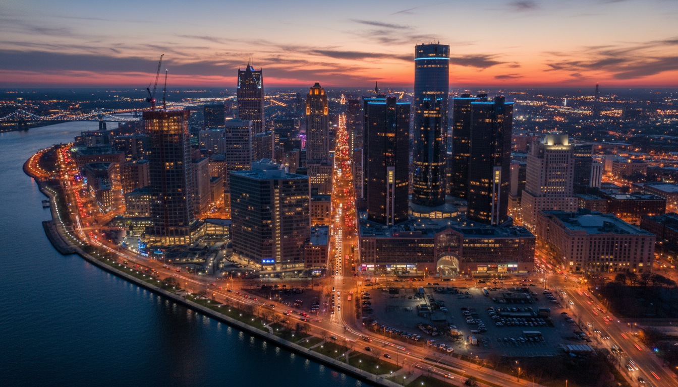 Data visualization representing the declining Detroit crime rate 2026 across urban precincts.