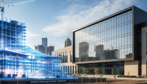 Modernized Detroit schools and new university facilities in the downtown district.