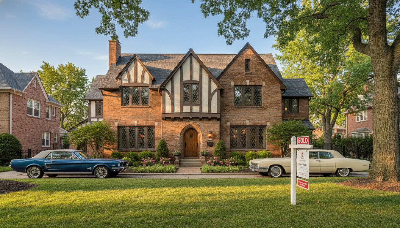 A renovated historic home symbolizing the Detroit housing market revitalization process.