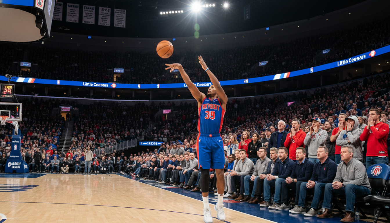Detroit Pistons sharpshooter injury update and game action at Little Caesars Arena
