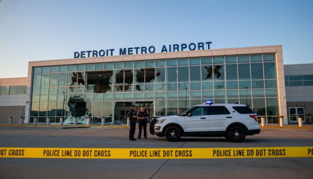 Driver Detained After Vehicle Crashes Into Detroit Metro Airport Terminal