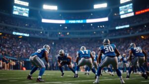 Detroit Lions defense lineup during a game with Terrion Arnold absence context