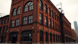 Detroit Ford building auction results showing the historic Ford-era building exterior in Detroit