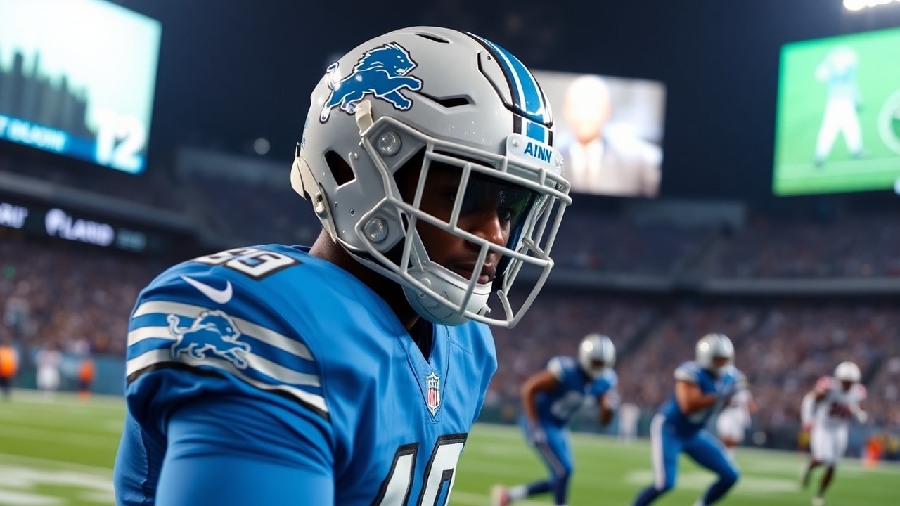 Detroit Lions cornerback Terrion Arnold during a CB matchup scenario