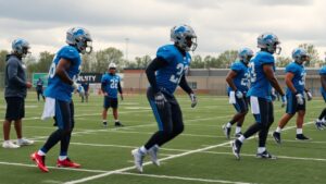 Detroit Lions No. 2 CB competition during Detroit training camp drills for the cornerback depth chart