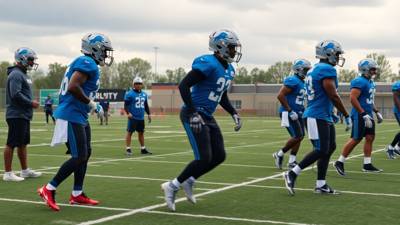 Detroit Lions No. 2 CB competition during Detroit training camp drills for the cornerback depth chart