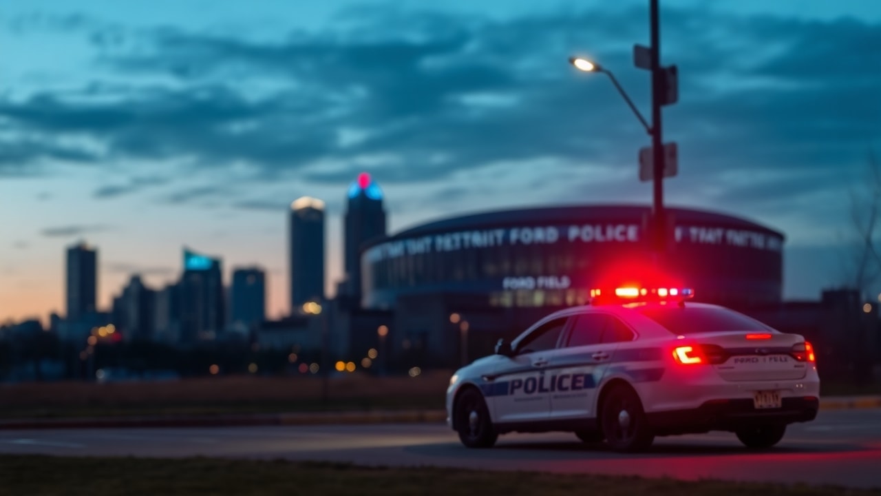 Detroit Lions: Detroit police response scene after an armed robbery arrest and kidnapping accusation