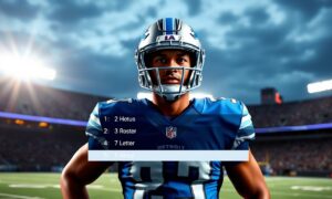 Detroit Lions roster ranking just outside top five graphic over Ford Field