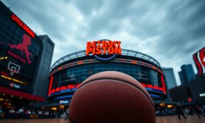 Detroit Pistons offseason news and the Detroit Pistons rebuild discussion outside Little Caesars Arena
