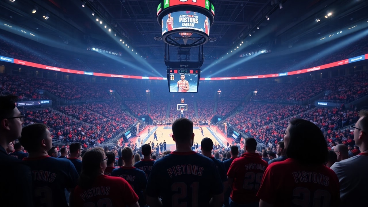 Detroit Pistons fans inside Little Caesars Arena as the Pistons trade deadline decision approaches