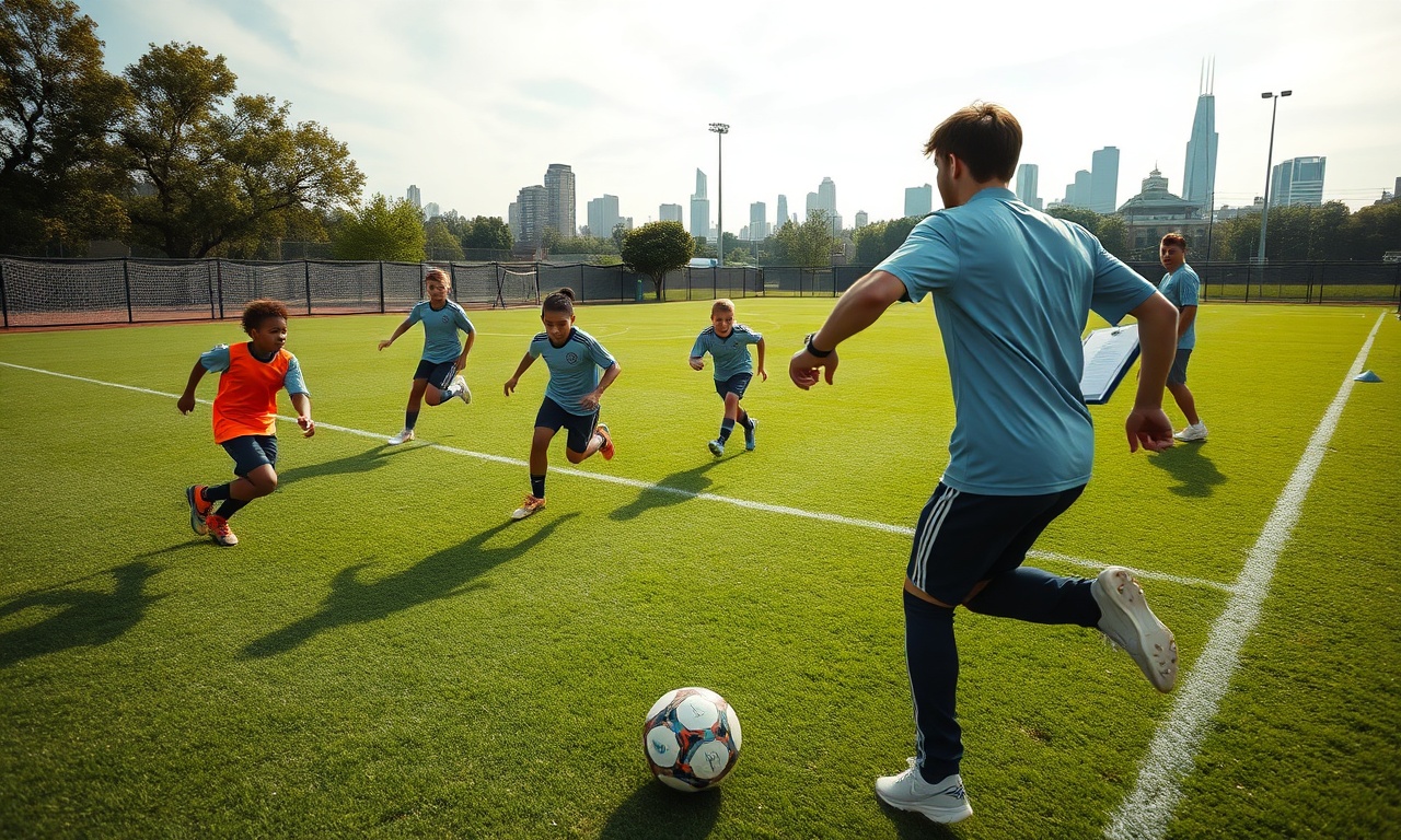 Detroit soccer development in action: youth players training for winger runs with speed and finishing in Detroit